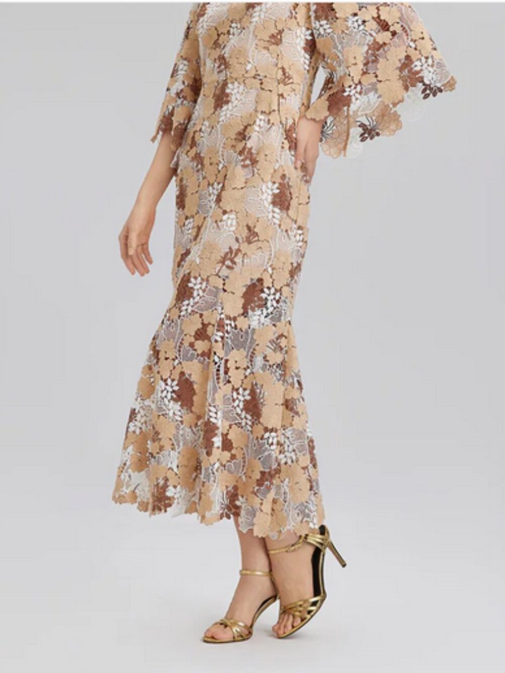 RICH RADI Q'S Rhinestone Openwork Embroidered Florals Lace Dress - Picture 4 of 16
